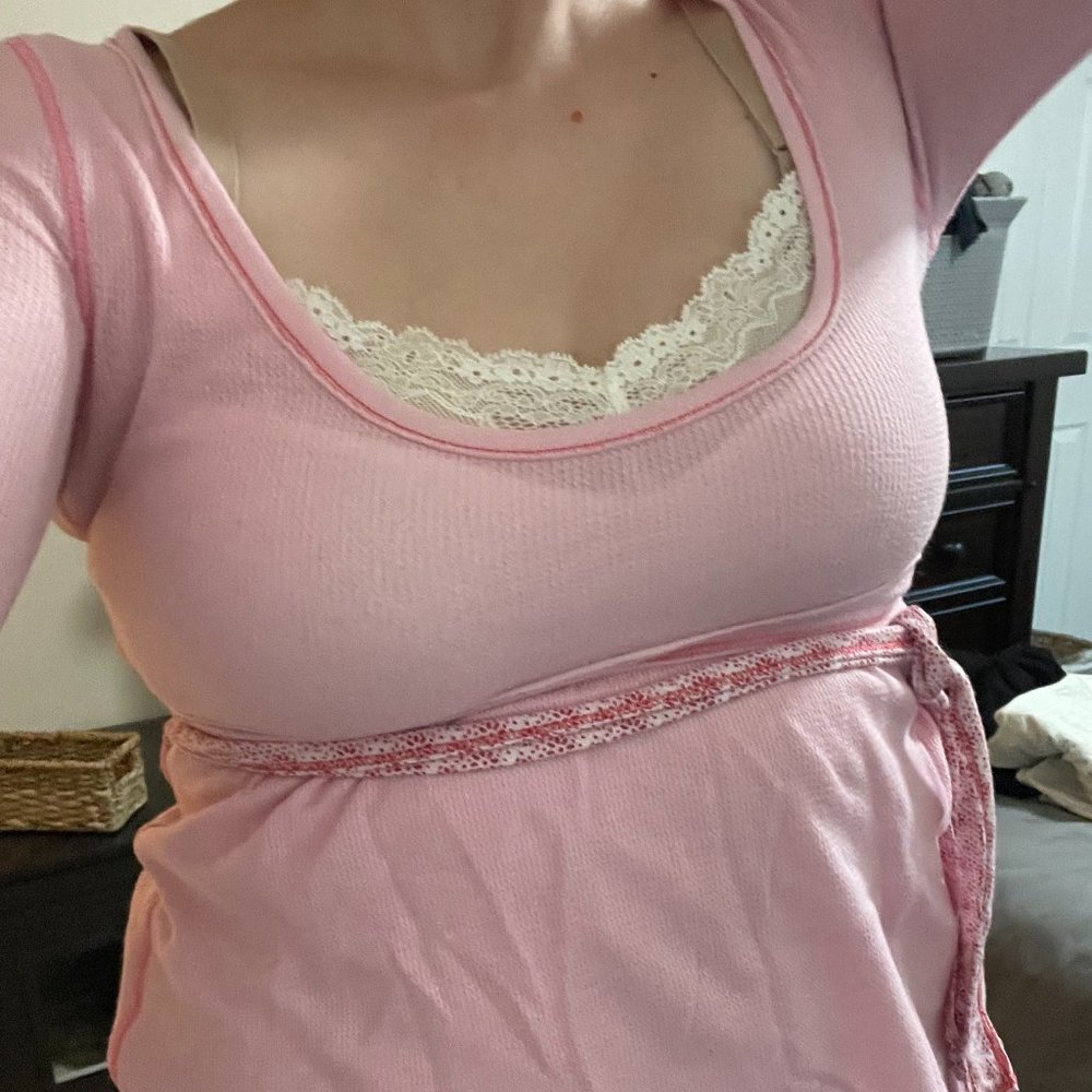 Pink Hollister Babydoll Top